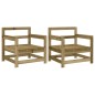 vidaXL Sillones de jardín 2 unidades madera impregnada de pino vidaXL Sillones de jardín 2 unidades madera impregnada de pino