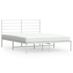 vidaXL Estructura de cama de metal con cabecero blanca 120x200 cm