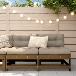 vidaXL Sofás centrales de jardín 2 uds madera maciza pino marrón miel