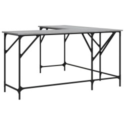 vidaXL Escritorio madera de ingeniería gris Sonoma 149x149x75 cm