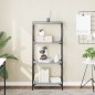 vidaXL Librería 4 estantes madera ingeniería gris Sonoma 59x35x132 cm