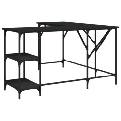 vidaXL Escritorio madera de ingeniería negro 139x139x75 cm