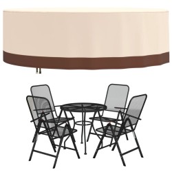 vidaXL Cubierta muebles jardín redonda Oxford 600D beige Ø 279x71 cm