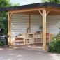vidaXL Muebles de cocina de exterior 4 piezas madera maciza de pino