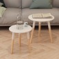 vidaXL Set de mesas auxiliares 2 unidades madera maciza de pino blanco vidaXL Set de mesas auxiliares 2 unidades madera maciza de pino blanco