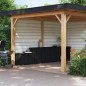 vidaXL Muebles de cocina de exterior 3 pzas madera maciza pino negro