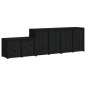 vidaXL Muebles de cocina de exterior 3 pzas madera maciza pino negro
