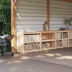 vidaXL Muebles de cocina de exterior 2 piezas madera maciza de pino