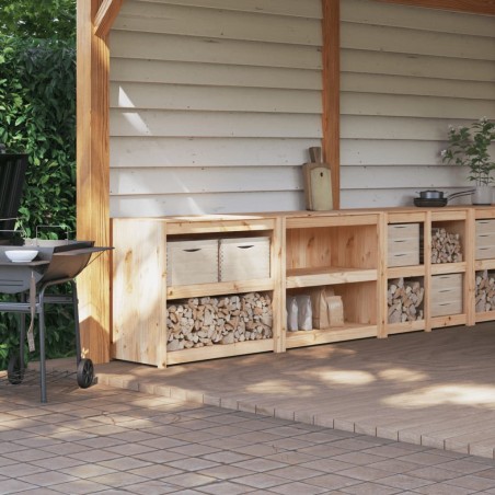 vidaXL Muebles de cocina de exterior 2 piezas madera maciza de pino