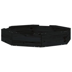 vidaXL Arenero con asientos octógono madera maciza de pino negro