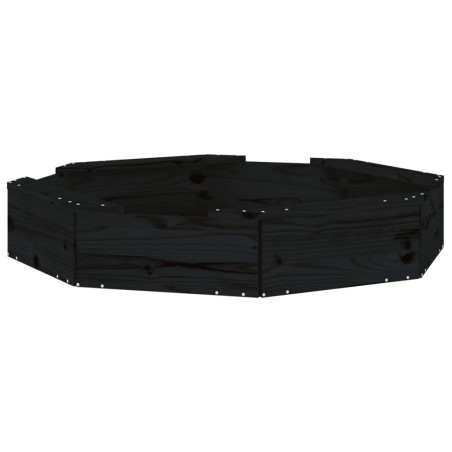 vidaXL Arenero con asientos octógono madera maciza de pino negro