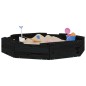 vidaXL Arenero con asientos octógono madera maciza de pino negro