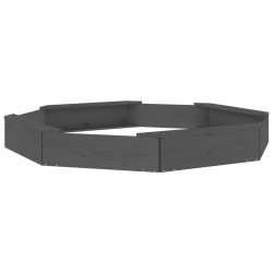 vidaXL Arenero con asientos octógono madera maciza de pino gris
