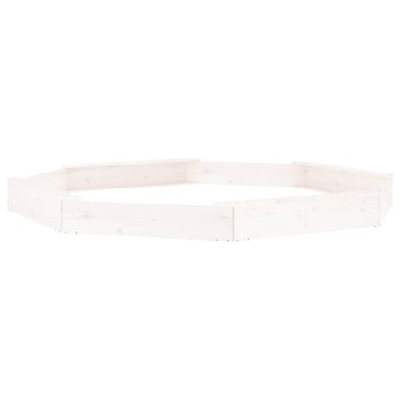 vidaXL Arenero con asientos octógono madera maciza de pino blanco