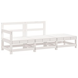 vidaXL Juego de muebles de jardín 3 pzas madera maciza de pino blanco
