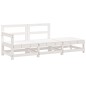 vidaXL Juego de muebles de jardín 3 pzas madera maciza de pino blanco vidaXL Juego de muebles de jardín 3 pzas madera maciza de pino blanco