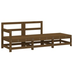 vidaXL Juego de muebles jardín 3 pzas madera maciza pino marrón miel