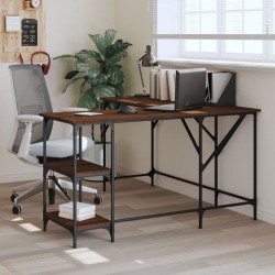 vidaXL Escritorio madera de ingeniería roble marrón 139x139x75 cm