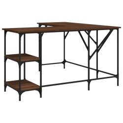 vidaXL Escritorio madera de ingeniería roble marrón 139x139x75 cm