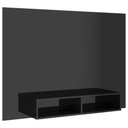 vidaXL Mueble TV de pared contrachapado negro brillante 135x23,5x90 cm