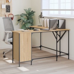 vidaXL Escritorio madera de ingeniería roble Sonoma 141x141x75 cm
