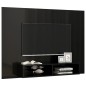 vidaXL Mueble TV de pared contrachapado negro brillante 135x23,5x90 cm