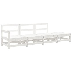 vidaXL Juego de muebles de jardín 4 pzas madera maciza de pino blanco