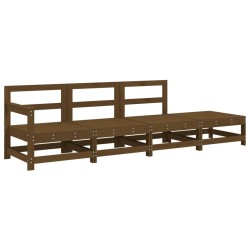 vidaXL Juego de muebles jardín 4 pzas madera maciza pino marrón miel
