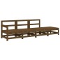 vidaXL Juego de muebles jardín 4 pzas madera maciza pino marrón miel vidaXL Juego de muebles jardín 4 pzas madera maciza pino marrón miel