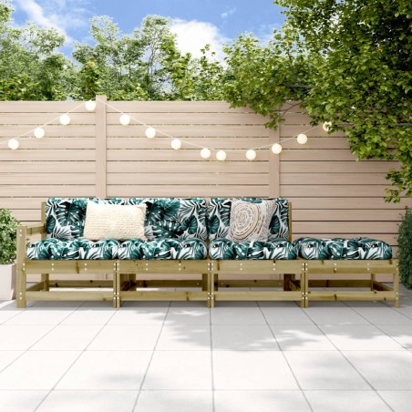 vidaXL Juego de muebles de jardín 4 pzas madera de pino impregnada