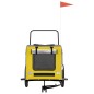 vidaXL Remolque de bicicleta mascotas hierro tela Oxford amarillo gris vidaXL Remolque de bicicleta mascotas hierro tela Oxford amarillo gris
