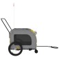 vidaXL Remolque de bicicleta mascotas hierro tela Oxford amarillo gris vidaXL Remolque de bicicleta mascotas hierro tela Oxford amarillo gris