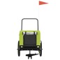vidaXL Remolque de bicicleta mascotas hierro tela Oxford verde negro vidaXL Remolque de bicicleta mascotas hierro tela Oxford verde negro