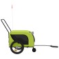 vidaXL Remolque de bicicleta mascotas hierro tela Oxford verde negro vidaXL Remolque de bicicleta mascotas hierro tela Oxford verde negro