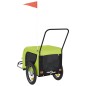 vidaXL Remolque de bicicleta mascotas hierro tela Oxford verde negro vidaXL Remolque de bicicleta mascotas hierro tela Oxford verde negro