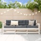 vidaXL Juego de muebles de jardín 3 pzas madera maciza de pino blanco