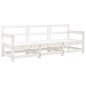 vidaXL Juego de muebles de jardín 3 pzas madera maciza de pino blanco