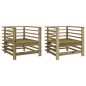 vidaXL Sillones de jardín 2 unidades madera impregnada de pino vidaXL Sillones de jardín 2 unidades madera impregnada de pino