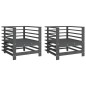 vidaXL Sillones de jardín 2 unidades madera maciza de pino gris vidaXL Sillones de jardín 2 unidades madera maciza de pino gris