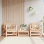 vidaXL Sillones de jardín 2 unidades madera maciza de pino
