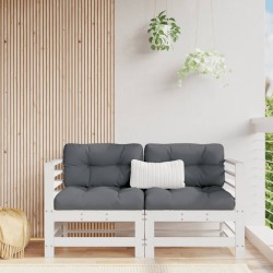 vidaXL Sofás de esquina de jardín 2 uds madera maciza de pino blanco