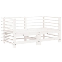 vidaXL Sofás de esquina de jardín 2 uds madera maciza de pino blanco