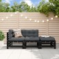 vidaXL Juego de muebles de jardín 3 pzas madera maciza de pino negro vidaXL Juego de muebles de jardín 3 pzas madera maciza de pino negro