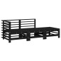 vidaXL Juego de muebles de jardín 3 pzas madera maciza de pino negro vidaXL Juego de muebles de jardín 3 pzas madera maciza de pino negro