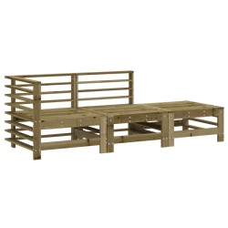 vidaXL Juego de muebles de jardín 3 pzas madera de pino impregnada