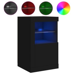 vidaXL Aparador con luces LED madera de ingeniería negro