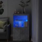 vidaXL Aparador con luces LED madera de ingeniería gris hormigón vidaXL Aparador con luces LED madera de ingeniería gris hormigón