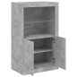 vidaXL Aparador con luces LED madera de ingeniería gris hormigón vidaXL Aparador con luces LED madera de ingeniería gris hormigón