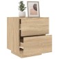 vidaXL Mesitas de noche luces LED 2 uds madera ingeniería roble Sonoma vidaXL Mesitas de noche luces LED 2 uds madera ingeniería roble Sonoma