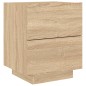 vidaXL Mesitas de noche luces LED 2 uds madera ingeniería roble Sonoma vidaXL Mesitas de noche luces LED 2 uds madera ingeniería roble Sonoma